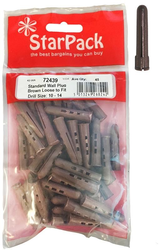 Wall Plug Brown - STAR PACK Standard 45 Set for Drills 10-14